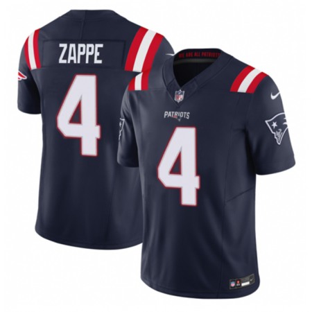 Men's New England Patriots #4 Bailey Zappe Navy 2023 F.U.S.E. Vapor Limited Stitched Football Jersey