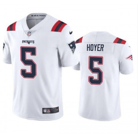 Men's New England Patriots #5 Brian Hoyer 2021 White Vapor Untouchable Limited Stitched Jersey