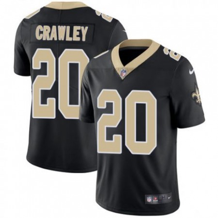Men's New Orleans Saints #20 Ken Crawley Black Vapor Untouchable Limited Stitched NFL Jersey