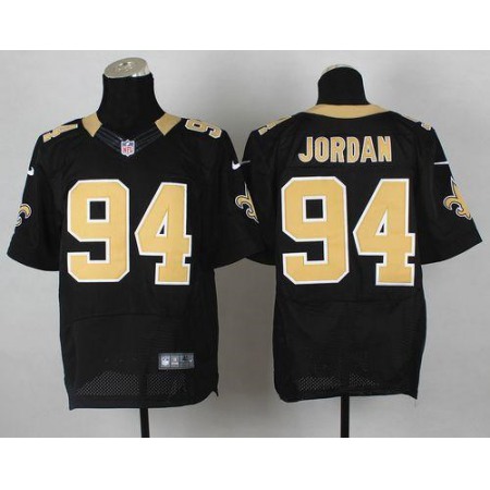 Nike Saints #94 Cameron Jordan Black Team Color Men's Stitched NFL Elite Jersey