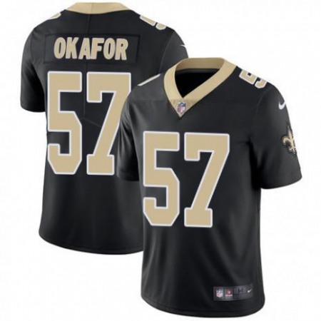 Men's New Orleans Saints #57 Alex Okafor Black Vapor Untouchable Limited Stitched NFL Jersey