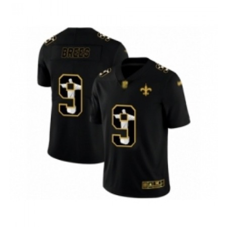 Men's New Orleans Saints #9 Drew Brees Black Jesus Faith Edition Limited Stitched Jersey