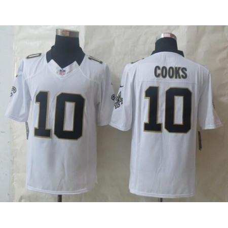 Nike Saints #10 Brandin Cooks White Men's Stitched NFL Limited Jersey