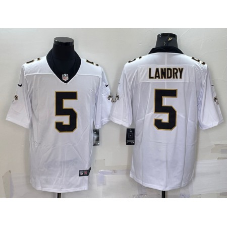 Men's New Orleans Saints #5 Jarvis Landry White Vapor Limited Stitched Jersey