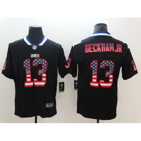 Men's New York Giants #13 Odell Beckham Jr. Black 2018 USA Flag Color Rush Limited Fashion NFL Stitched Jersey