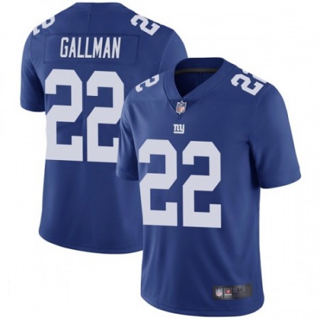 Men's New York Giants #22 Wayne Gallman Blue Vapor Untouchable Limited Stitched Jersey
