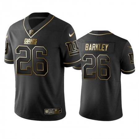 Men's New York Giants #26 Saquon Barkley 2020 Black Gold Edition Stitched Jersey