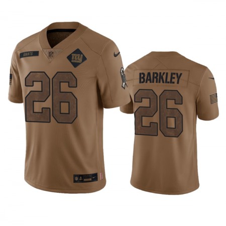 Men's New York Giants #26 Saquon Barkley 2023 Brown Salute To Service Vapor Untouchable Limited Stitched Jersey