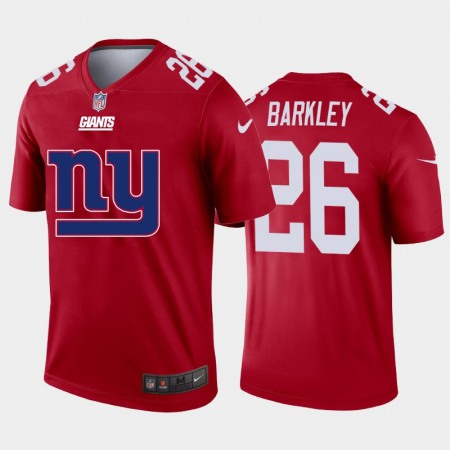 Men's New York Giants #26 Saquon Barkley Red 2020 Team Big Logo Inverted Legend Stitched Jersey
