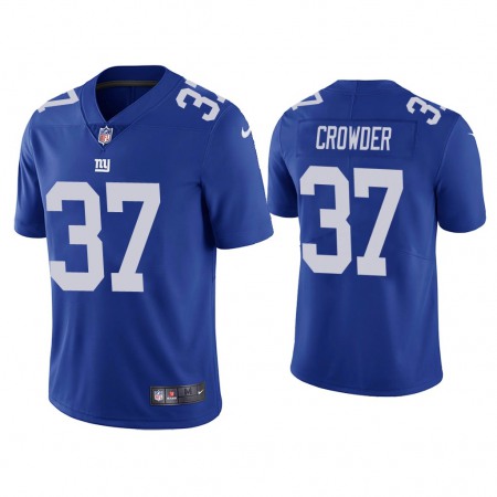 Men's New York Giants #37 Tae Crowder Blue Vapor Untouchable Limited Stitched Jersey