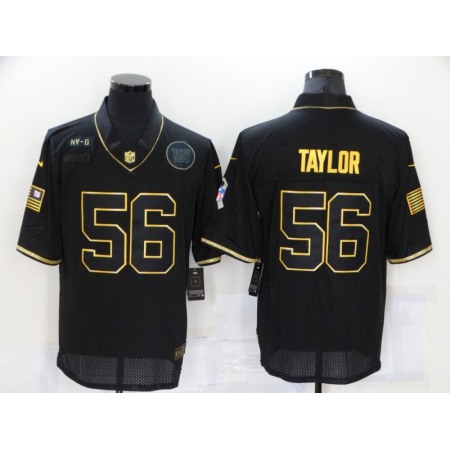 Men's New York Giants #56 Lawrence Taylor 2020 Black/Gold Salute To Service Limited Stitched Jersey