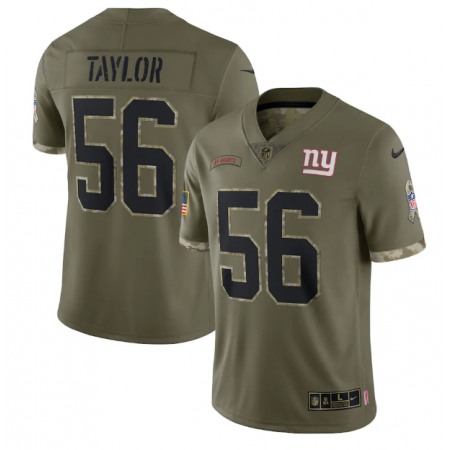 Men's New York Giants #56 Lawrence Taylor Olive 2022 Salute To Service Limited Stitched Jersey