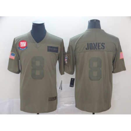 Men's New York Giants #8 Daniel Jones 2019 Camo Salute To Service Limited Stitched NFL Jersey