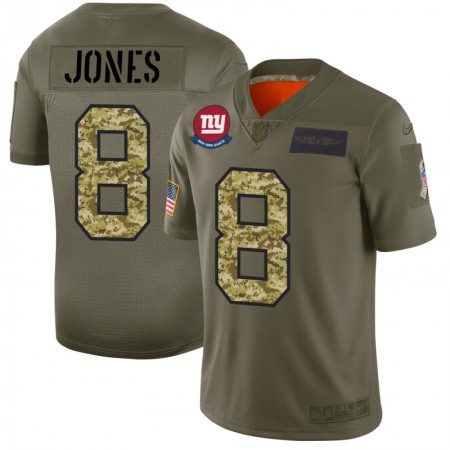 Men's New York Giants #8 Daniel Jones 2019 Olive/Gold Salute To Service Limited Stitched NFL Jersey