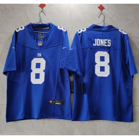 Men's New York Giants #8 Daniel Jones Blue 2023 F.U.S.E. Vapor Untouchable Limited Stitched Jersey