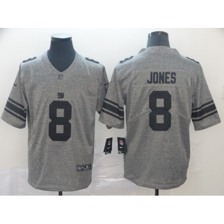 Men's New York Giants #8 Daniel Jones Grey Limited NFL Jersey