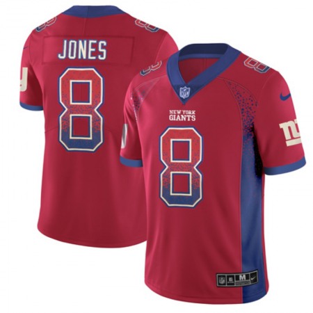 Men's New York Giants #8 Daniel Jones Red Drift Fashion Color Rush Limited Stitched NFL Jersey