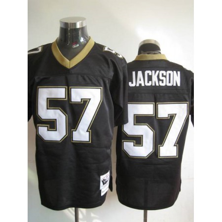 Mitchell And Ness Saints #57 Rickey Jackson Black Stitched Throwback NFL Jersey