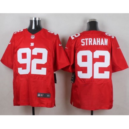Nike Giants #92 Michael Strahan Red Alternate Men's Stitched NFL Elite Jersey