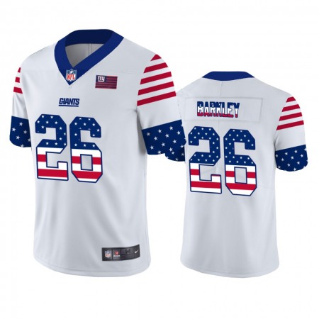 Men's New York Giants #26 Saquon Barkley White 2019 USA Flag Fashion Limited Stitched NFL Jersey