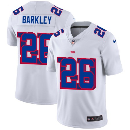 Men's New York Giants #26 Saquon Barkley White Shadow Logo Limited Stitched Jersey