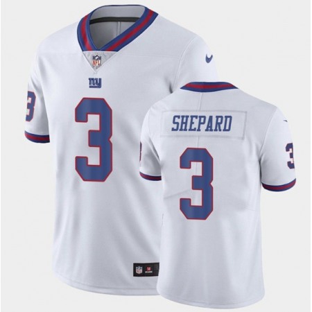 Men's New York Giants #3 Sterling Shepard White Stitched Jersey