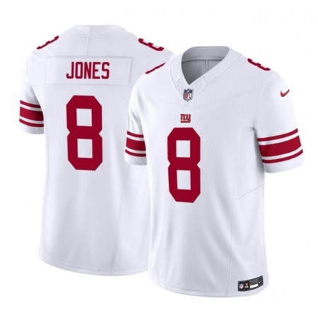Men's New York Giants #8 Daniel Jones White 2023 F.U.S.E. Vapor Untouchable Limited Stitched Jersey