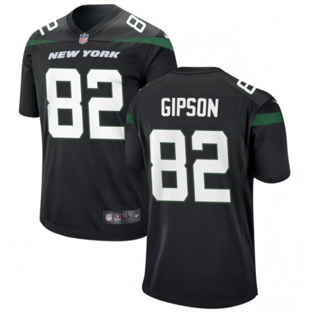 Men's New York Jets #82 Xavier Gipson Black Stitched Jersey