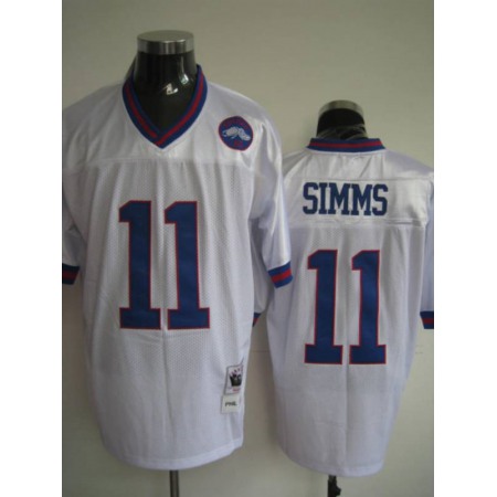 Mitchell and Ness Giants #11 Phil Simms Stitched White NFL Jersey