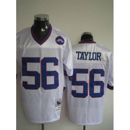 Mitchell and Ness Giants #56 Lawrence Taylor Stitched White NFL Jersey