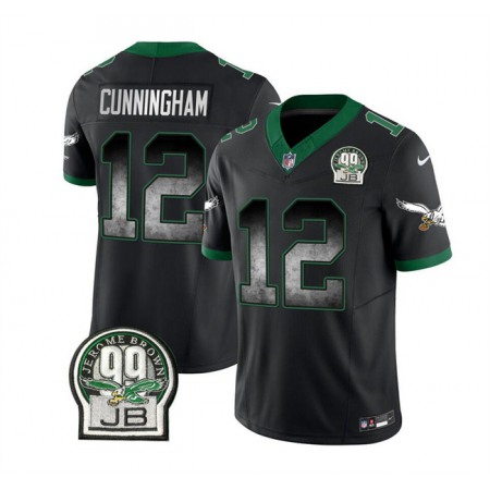 Men's Philadelphia Eagles #12 Randall Cunningham Black 2023 F.U.S.E. Throwback Vapor Untouchable Limited Stitched Football Jersey