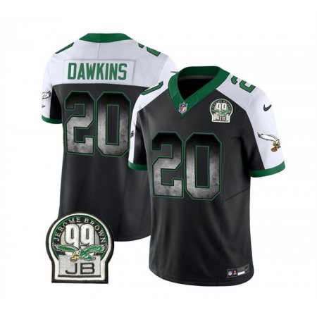 Men's Philadelphia Eagles #20 Brian Dawkins Black/White 2023 F.U.S.E. Throwback Vapor Untouchable Limited Stitched Football Jersey