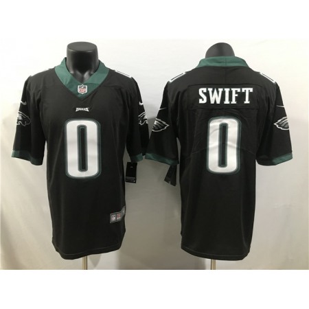 Men's Philadelphia Eagles #0 D'Andre Swift Black 2023 Draft Vapor Limited Stitched Football Jersey