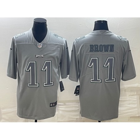 Men's Philadelphia Eagles #11 A.J. Brown Gray Atmosphere Fashion Stitched Jersey