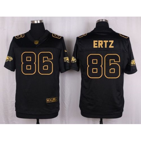 Nike Eagles #86 Zach Ertz Black Men's Stitched NFL Elite Pro Line Gold Collection Jersey