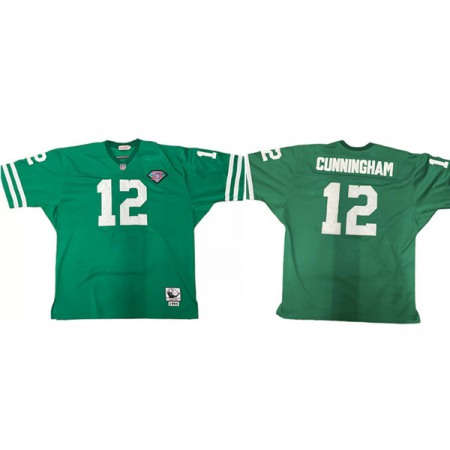 Men's Philadelphia Eagles #12 Randall Cunningham 1994 Green 75th Anniversary Stitched Jersey