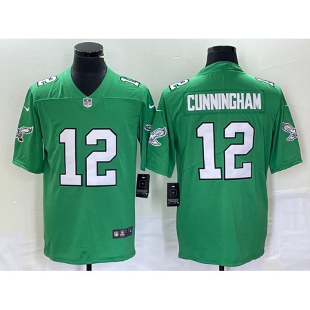 Men's Philadelphia Eagles #12 Randall Cunningham Green Stitched Football Jersey