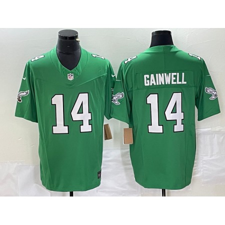 Men's Philadelphia Eagles #14 Kenneth Gainwell Green 2023 F.U.S.E. Vapor Untouchable Stitched Football Jersey