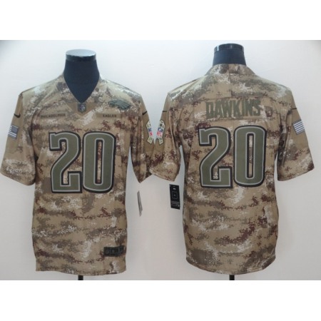 Men's Philadelphia Eagles #20 Brian Dawkins 2018 Camo Salute To Service Limited Stitched NFL Jersey