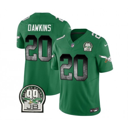 Men's Philadelphia Eagles #20 Brian Dawkins Green 2023 F.U.S.E. Throwback Vapor Untouchable Limited Stitched Football Jersey