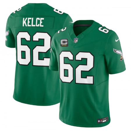 Men's Philadelphia Eagles #62 Jason Kelce Green 2023 F.U.S.E. Vapor Untouchable With 4-Star C Patch Stitched Football Jersey