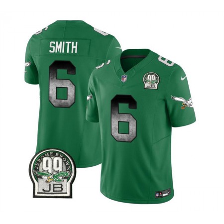 Men's Philadelphia Eagles #6 DeVonta Smith Green 2023 F.U.S.E. Throwback Vapor Untouchable Limited Stitched Football Jersey
