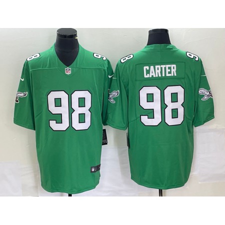 Men's Philadelphia Eagles #98 Jalen Carter Green Stitched Football Jersey