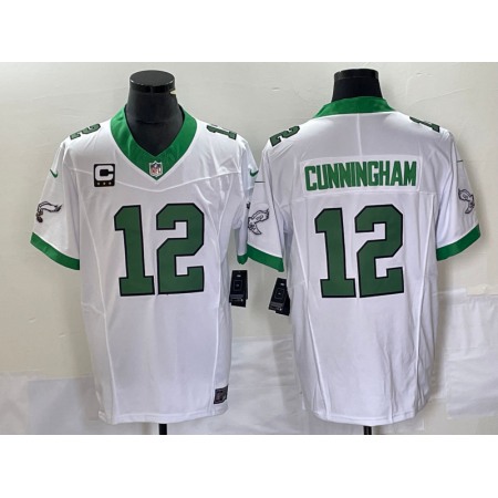 Men's Philadelphia Eagles #12 Randall Cunningham White 2023 F.U.S.E. With 3-star C Patch Vapor Untouchable Stitched Football Jersey
