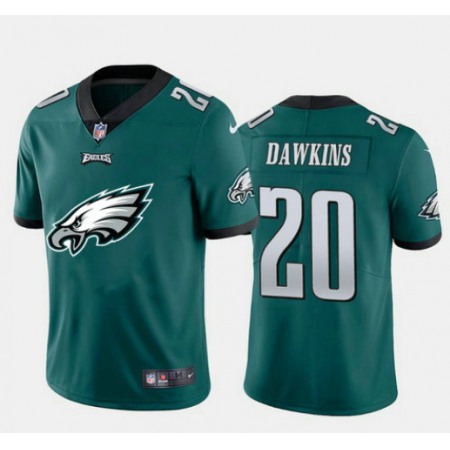 Men's Philadelphia Eagles #20 Brian Dawkins Green 2020 Team Big Logo Limited Stitched Jersey