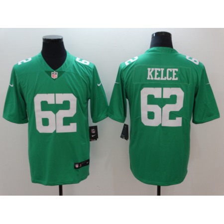 Men's Philadelphia Eagles #62 Jason Kelce Green Throwback Vapor Untouchable Limited Stitched NFL Jersey