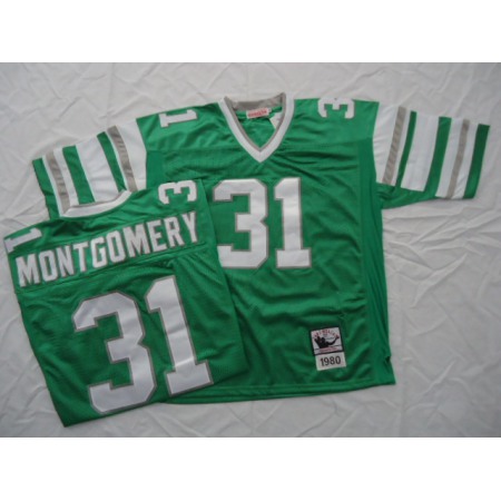 Mitchell And Ness Eagles #31 Wilbert Montgomery Green Stitched Throwback NFL Jersey