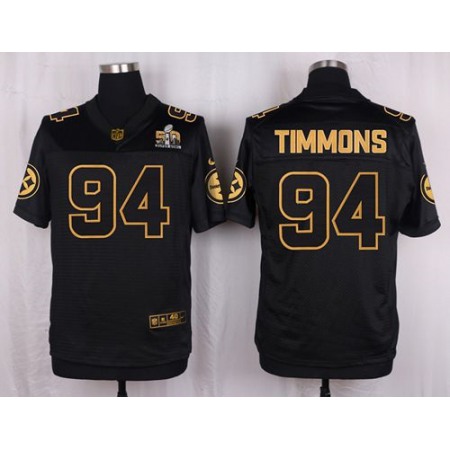 Nike Steelers #94 Lawrence Timmons Black Men's Stitched NFL Elite Pro Line Gold Collection Jersey