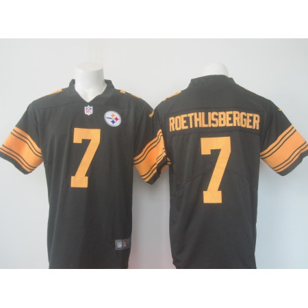 Men's Nike Steelers #7 Ben Roethlisberger Black Limited Rush Stitched NFL Jersey