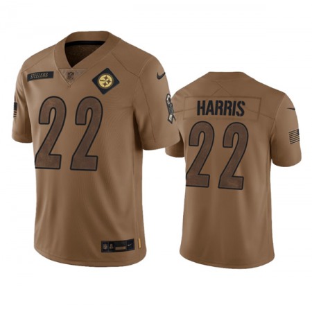 Men's Pittsburgh Steelers #22 Najee Harris 2023 Brown Salute To Service Limited Jersey
